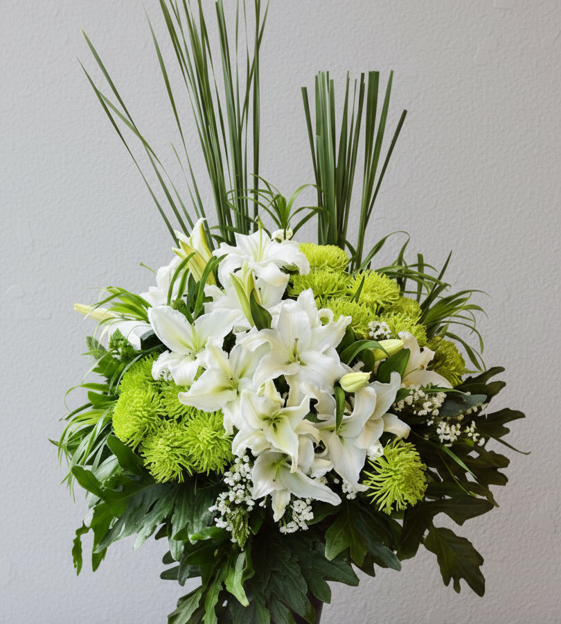 百合中式花籃 B2012 (三腳架|座地)