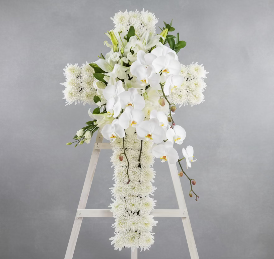 傳統中式花圈(長帶)/十字架