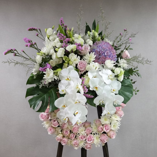 白色蝴蝶蘭精品花圈 2014