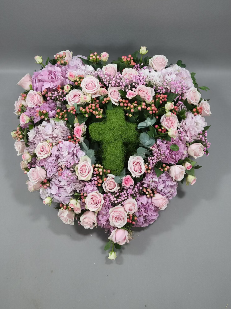 心形玫瑰繡球花棺面花 007｜九龍區免費送貨・尊尚專車直送