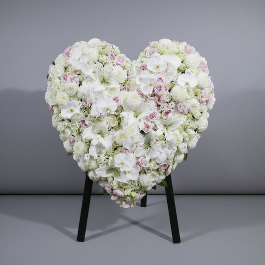 (蝴蝶蘭 粉紅玫瑰特大花籃) 追思花籃 P2046 悼念花牌 喪禮花牌 殯儀帛事花牌 香港帛事花,  3/6呎高 (副本)