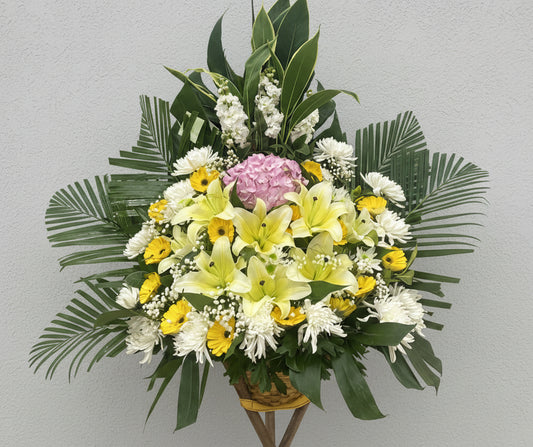 百合中式花籃 B2011 （三腳架|座地）