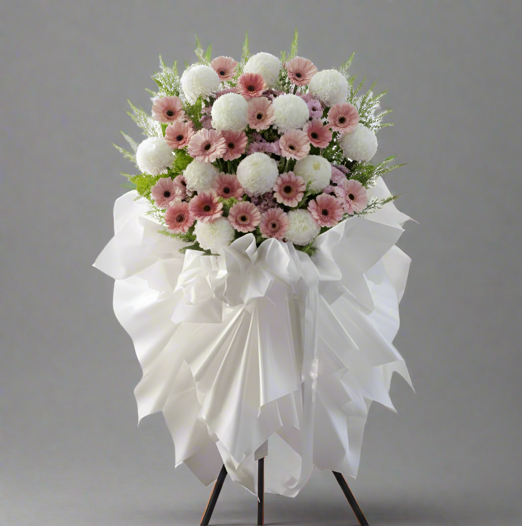 (粉紅)韓式太陽花花籃 P2029