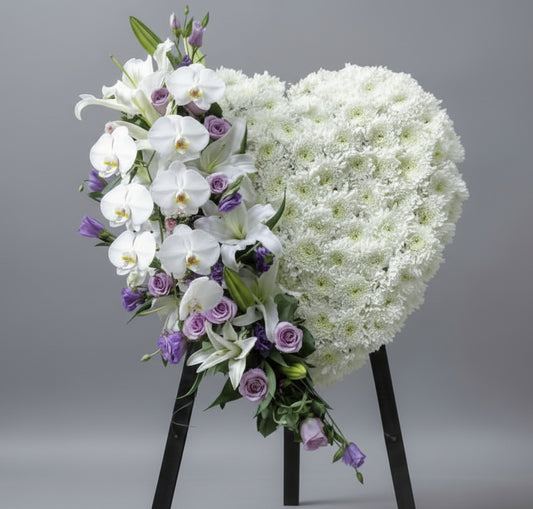 (蝴蝶蘭 玫瑰特大花籃) 追思花籃 P2049 悼念花牌 喪禮花牌 殯儀帛事花牌 香港帛事花,  3/6呎高