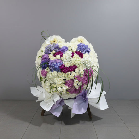 (蝴蝶蘭 香檳玫瑰特大花籃) 追思花籃 P2045 悼念花牌 喪禮花牌 殯儀帛事花牌 香港帛事花,  3/6呎高