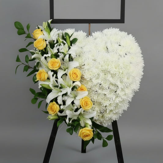 (男士專用)香檳黃色玫瑰百合花圈 E01110