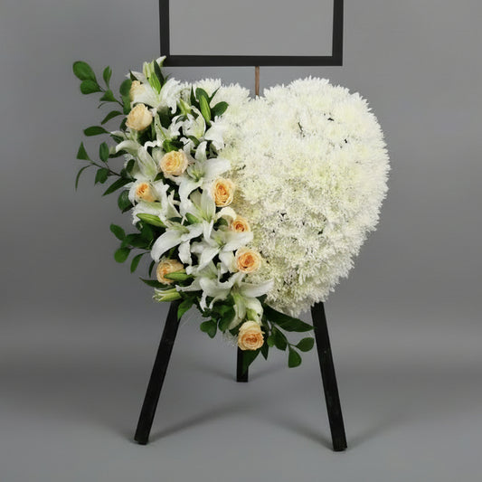 (男士專用)香檳黃色玫瑰百合花圈 E01110